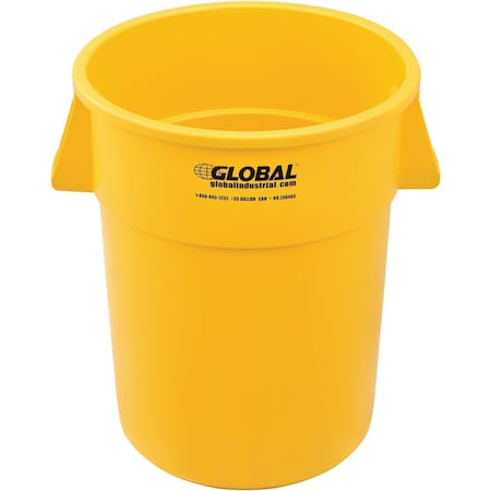 Global Industrial 55 Gallon Garbage Can, Yellow 240464YL